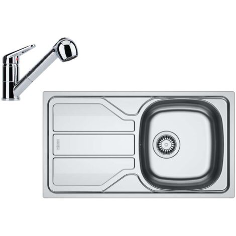Franke - Küchenset N101, Edelstahlspüle FLN 611-78 LB und Armatur FC 9547.031, Chrom 101.0731.380