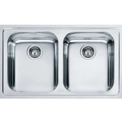 Franke Lavello LLX 620 Logica Line da Incasso con 2 Vasche in Acciaio Inox Satinato
