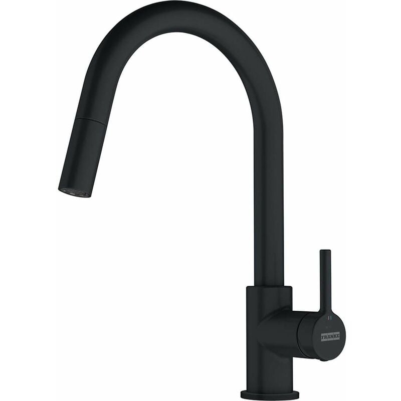 Franke - Lina - Mitigeur d'évier fc 6051.901 avec douchette extractible, noir mat 115.0626.053