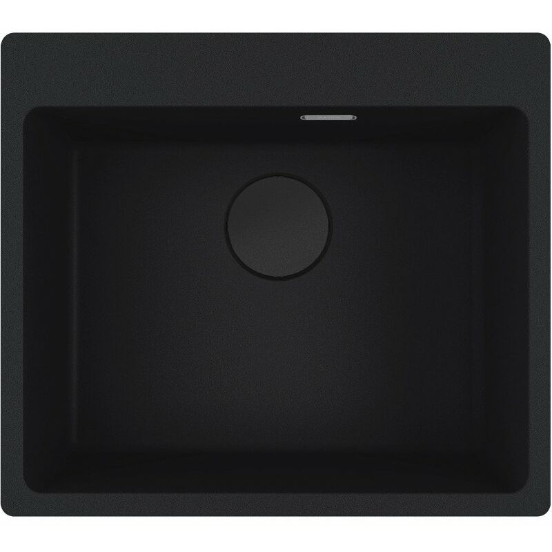 Maris mrg 610-54 Evier à encastrer 59x50cm, avec bonde et siphon gain de place, en Fragranit+, Noir mat + Cache bonde - Franke