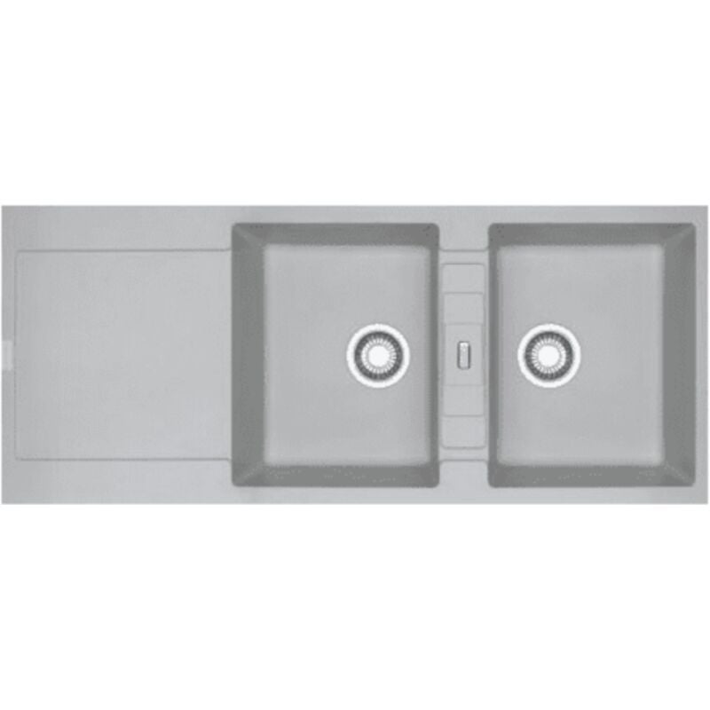 Franke - Evier Fragranit 116 X 50 cm 2 cuve 1 égouttoir Maris, Gris clair