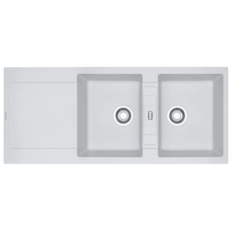Franke - Evier Fragranit 116 X 50 cm 2 cuve 1 égouttoir Maris, Blanc