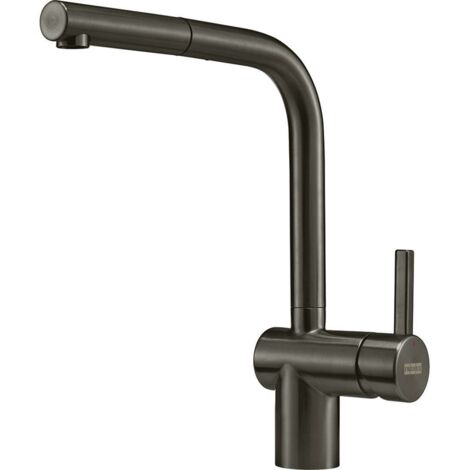 Franke – Mitigeur de lavabo à douchette monojet anthracite – Rotation 180° – Débit 9.7 L/min – Fixation corps fileté – Flexible tressé 1.5 m