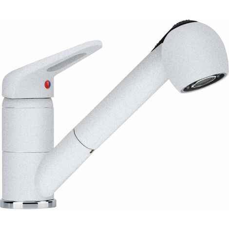Franke – Mitigeur de cuisine à douchette extractible blanc arctique – Rotation 110° – Débit 10,3 l/min – Flexible 1500 mm inclus