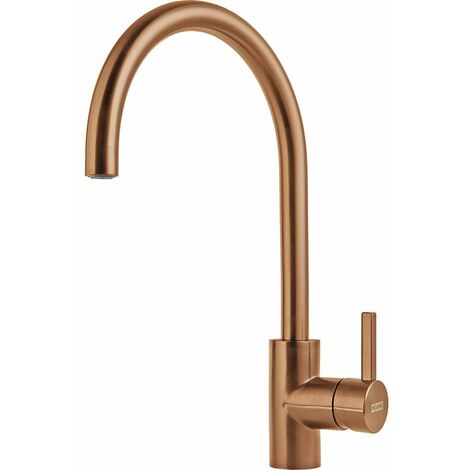 Franke – Mitigeur d'évier cuivré rotatif 180° – Hauteur 387 mm, longueur bec 229 mm – Résistant à la corrosion et aux températures élevées