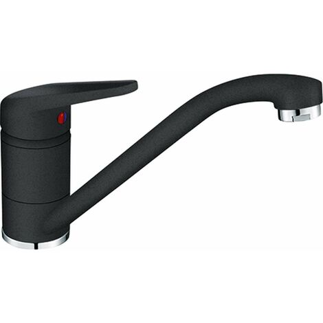 Franke – Mitigeur d'évier noir à bec pivotant 360° – Entraxe 35mm – Raccord flexibles 40cm – Montage pose libre