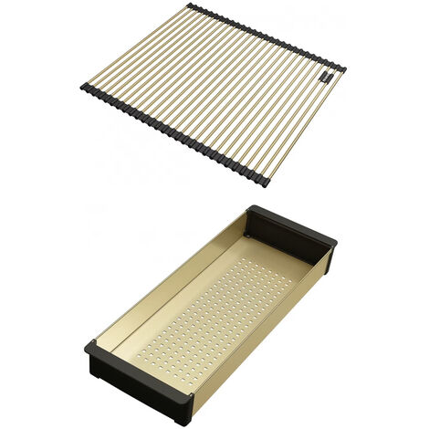 Franke – Panier égouttoir inox 40x30cm – Rollmat et accessoires cuves BXM – Dépliable pour vaisselle – Résistant aux rayures