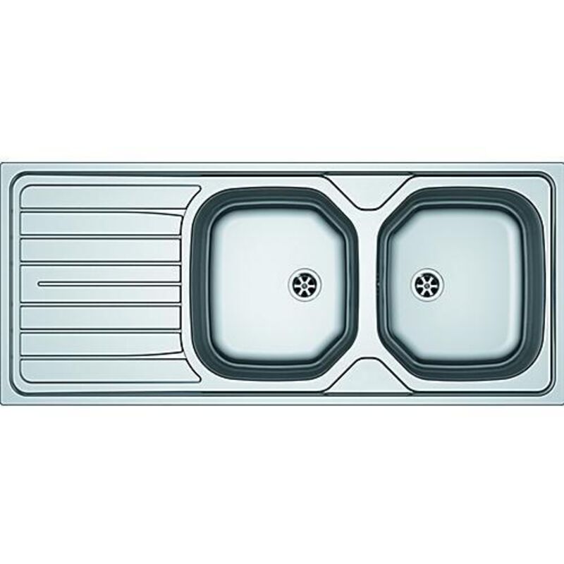 Franke Grau Renova Spüle Edelstahl Mit Zwei Becken Und Abtropffläche