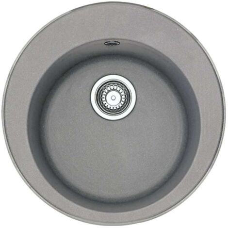 Franke Rondo - Fregadero de fragranite ROG 610, diámetro 51 cm, piedra gris 114.0284.731