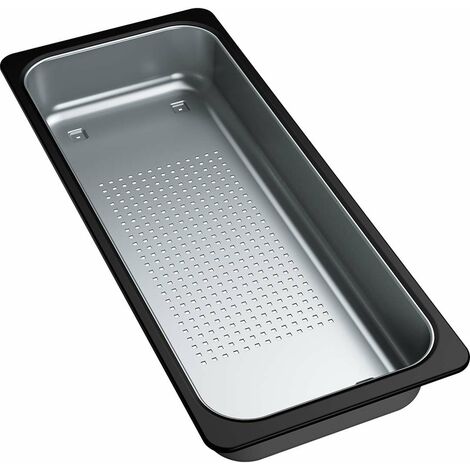 Franke - Scolapiatti per lavello, 181x431x59 mm, acciaio inox/plastica nera 112.0520.497