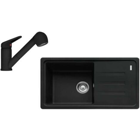 Franke Set - Set da cucina G122MČ, lavello in fragranite BSG 611-78/39 e miscelatore FC 9547.901, nero opaco 114.0700.763