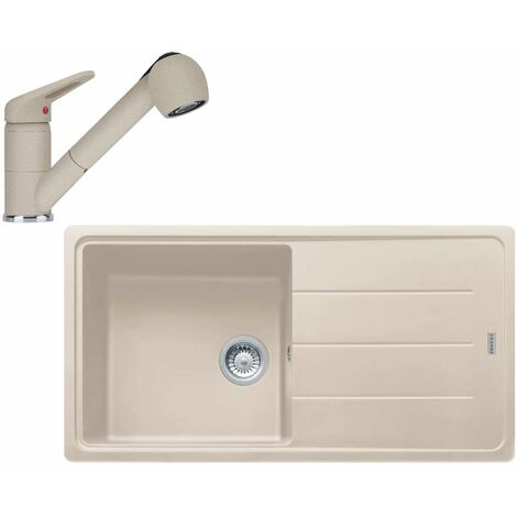 Franke Set - Set da cucina G138, lavello in fragranite BFG 611 e miscelatore FC 9547.424, sahara 114.0510.596