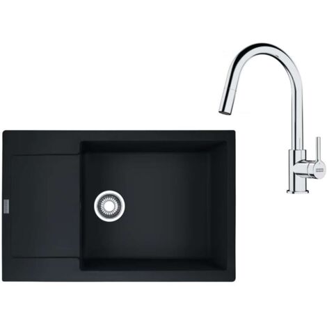 Franke Set - Set da cucina G260MČ, lavello in fragranite MRG 611-78 BB e miscelatore FS 3229.031, nero opaco/cromo 114.0700.723