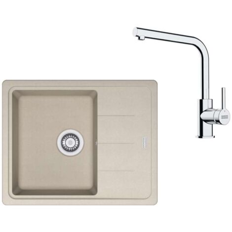 Franke Set - Set da cucina G262SA, lavello in fragranite BFG 611-62 e miscelatore FS 3230.031, sahara/cromo 114.0700.732