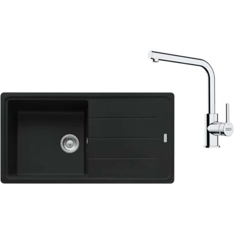 Franke Set - Set da cucina G264MČ, lavello in fragranite BFG 611 e miscelatore FS 3230.031, nero opaco/cromo 114.0700.740