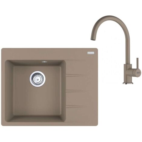 Franke Set - Set da cucina G270KA, lavello in fragranite CNG 611-62 TL/2 e miscelatore FC 6018.424, cashmere 114.0700.669