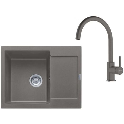 Franke Set - Set da cucina G275ŠK, lavello in fragranite MRG 611-62 e miscelatore FC 6018.084, pietra grigia 114.0700.793