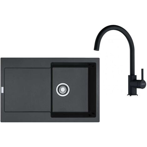 Franke Set - Set da cucina G276O, lavello in fragranite MRG 611 e miscelatore FC 6018.071, onice 114.0700.795