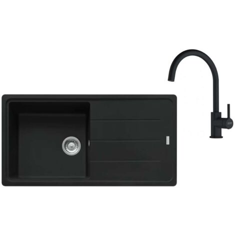 Franke Set - Set da cucina G280MČ, lavello in fragranite BFG 611 e miscelatore FC 6018.901, nero opaco 114.0700.811