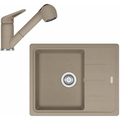 Franke Set - Set da cucina G55, lavello in fragranite BFG 611-62 e miscelatore FC 9547.424, cashmere 114.0509.994