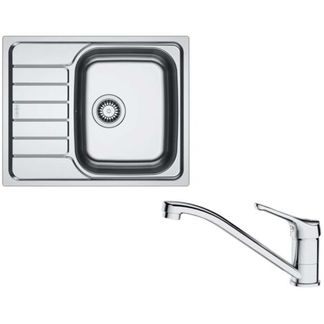 Franke Set - Set da cucina N102, lavello in acciaio inox SKN 611-62 e miscelatore FB 250.031, cromo 101.0731.382