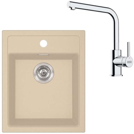 Franke Set - Set da cucina T113BE, lavello in tectonite SID 610-40 e miscelatore FS 3230.031, cromo 143.0687.383