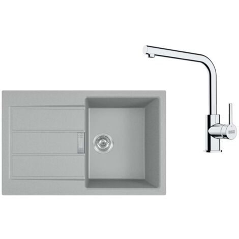 Franke Set - Set da cucina T115Š, lavello in tectonite S2D 611-78 e miscelatore FS 3230.031, grigio/cromo 143.0687.349