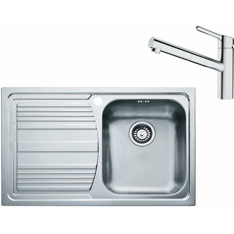 Franke Set - Set N87, lavello in acciaio inox LLX 611/7 e miscelatore FC 3055.031, inox/cromo 101.0650.598