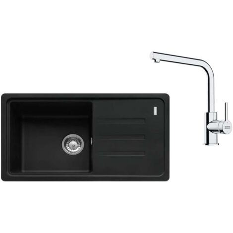 Franke Set - Set per cucina G268MČ, lavello in fragranite BSG 611-78/39 e miscelatore FS 3230.031, nero opaco/cromo 114.0700.758