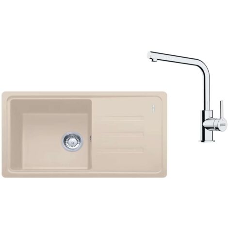 Franke Set - Set per cucina G268SA, lavello in fragranite BSG 611-78/39 e miscelatore FS 3230.031, sahara/cromo 114.0700.760