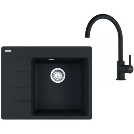 Franke Set - Set per cucina G269MČ, lavello in fragranite CNG 611-62 TL/7 e miscelatore FC 6018.901, nero opaco 114.0700.666