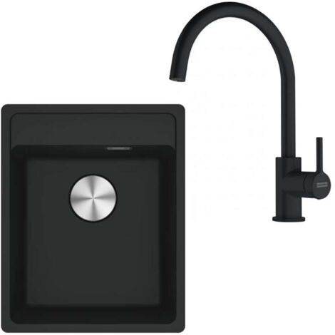 Franke Set - Set per cucina G273MČ, lavello in fragranite MRG 610-37 RTL e miscelatore FC 6018.901, nero opaco 114.0700.782