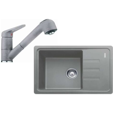 Franke Sets - Küchenset G118, Fragranitspüle BSG 611-62 + Armatur FC 9547.084, steingrau 114.0440.850