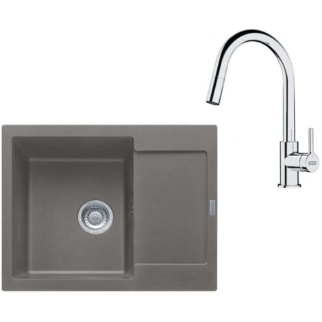 Franke Sets - Küchenset G256ŠK, Fragranitspüle MRG 611-62 und Armatur FS 3229.031, steingrau/Chrom 114.0700.713