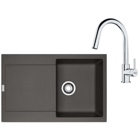 Franke Sets - Küchenset G258ŠB, Fragranitspüle MRG 611 und Armatur FS 3229.031, Schiefer grau/Chrom 114.0720.185
