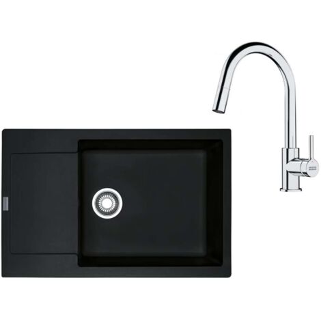 Franke Sets - Küchenset G260O, Fragranitspüle MRG 611-78 BB und Armatur FS 3229.031, Onyx/Chrom 114.0700.724