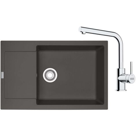 Franke Sets - Küchenset G261ŠB, Fragranitspüle MRG 611-78 BB und Armatur FS 3230.031, Schiefer grau/Chrom 114.0720.188