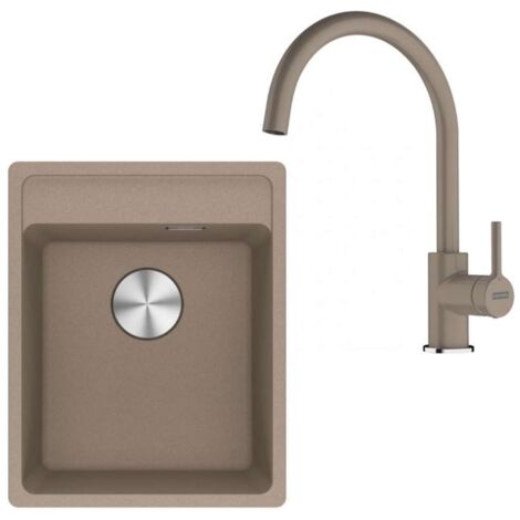 Franke Sets - Küchenset G273KA, Fragranitspüle MRG 610-37 RTL und Armatur FC 6018.424, Kaschmir 114.0700.781