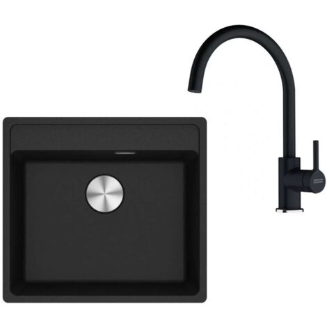 Franke Sets - Küchenset G274O, Fragranitspüle MRG 610-52 RTL und Armatur FC 6018.071, Onyx 114.0700.788