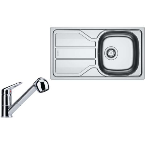 Franke Sets - Küchenset N97, Edelstahlspüle FLN 611-78/44 und Armatur FC 9547.031, Chrom 101.0731.375