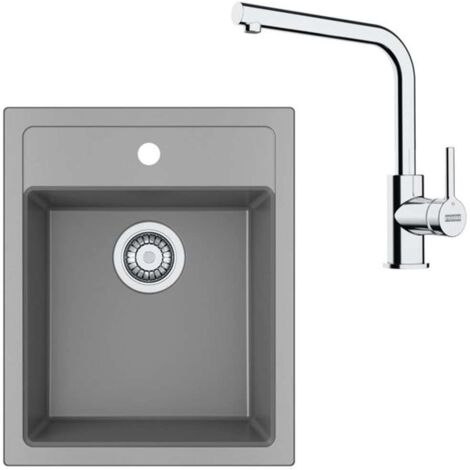 Franke Sets - Küchenset T113Š, Tectonite-Spüle SID 610-40 und Armatur FS 3230.031, grau/Chrom 143.0687.333