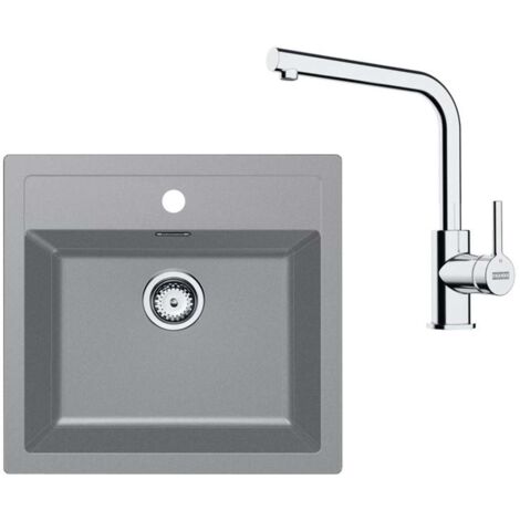 Franke Sets - Küchenset T114Š, Tectonite-Spüle SID 610 und Armatur FS 3230.031, grau/Chrom 143.0687.360