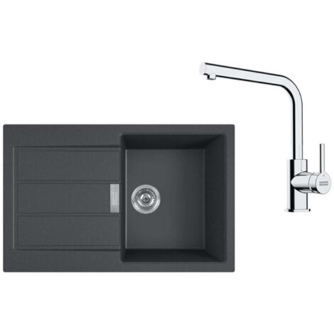 Franke Sets - Küchenset T115Č, Tectonite-Spüle S2D 611-78 und Armatur FS 3230.031, schwarz/Chrom 143.0687.348