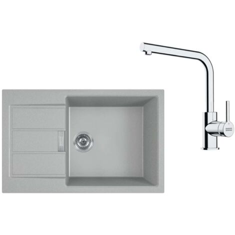 Franke Sets - Küchenset T116Š, Tectonite-Spüle S2D 611-78 XL und Armatur FS 3230.031, grau/Chrom 143.0687.354