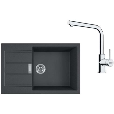 Franke Sets - Küchenset T116Č, Tectonite-Spüle S2D 611-78 XL und Armatur FS 3230.031, schwarz/Chrom 143.0687.353