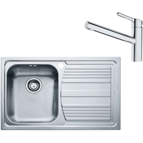 Franke Sets - Set N82, Spülbecken Edelstahl LLX 611/2 und Küchenarmatur FC 3054.031, Edelstahl/Chrom 101.0650.595