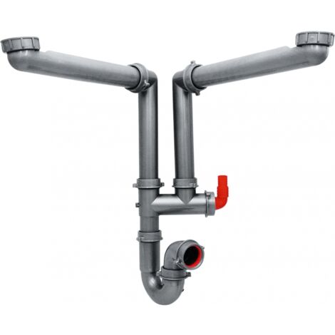 Franke – Tubulure 1 cuve avec siphon et prise lave-vaisselle – Acier inoxydable durable – Installation facile sous évier – Compatible lave-vaisselle standards
