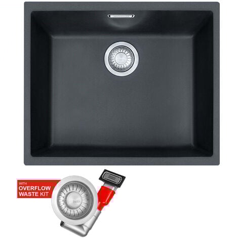 Franke Sirius 1.0 Bowl Carbon Black Undermount Kitchen Sink & Tectonite Surface