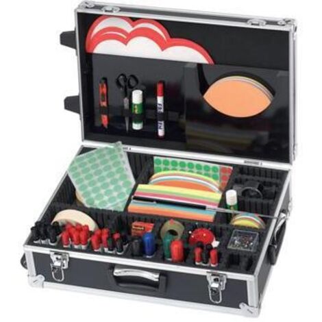 FRANKEN Moderationskoffer FRANKEN Trainer 54 x 18 x 36 cm (B x H x T) Aluminium/Kunststoff schwarz/silber