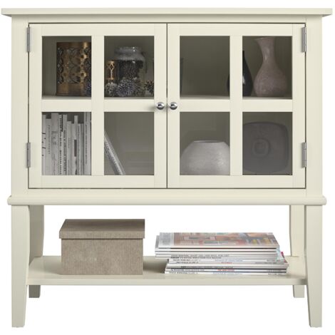 Franklin-Armoire avec 2 Portes en MDF Blanc
